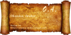 Okenka Andor névjegykártya